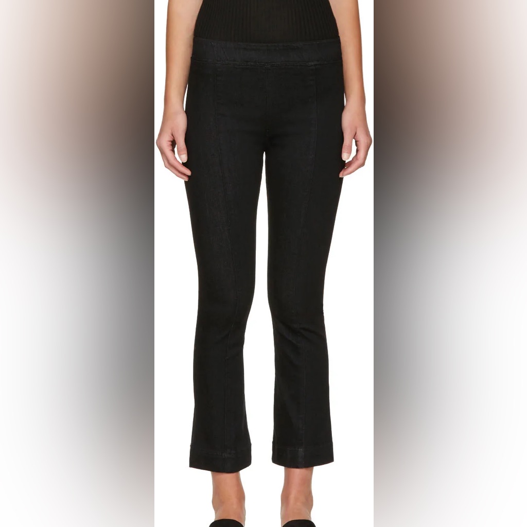 Helmut Lang Black Pull-On Crop Flare Trousers *Authentic*